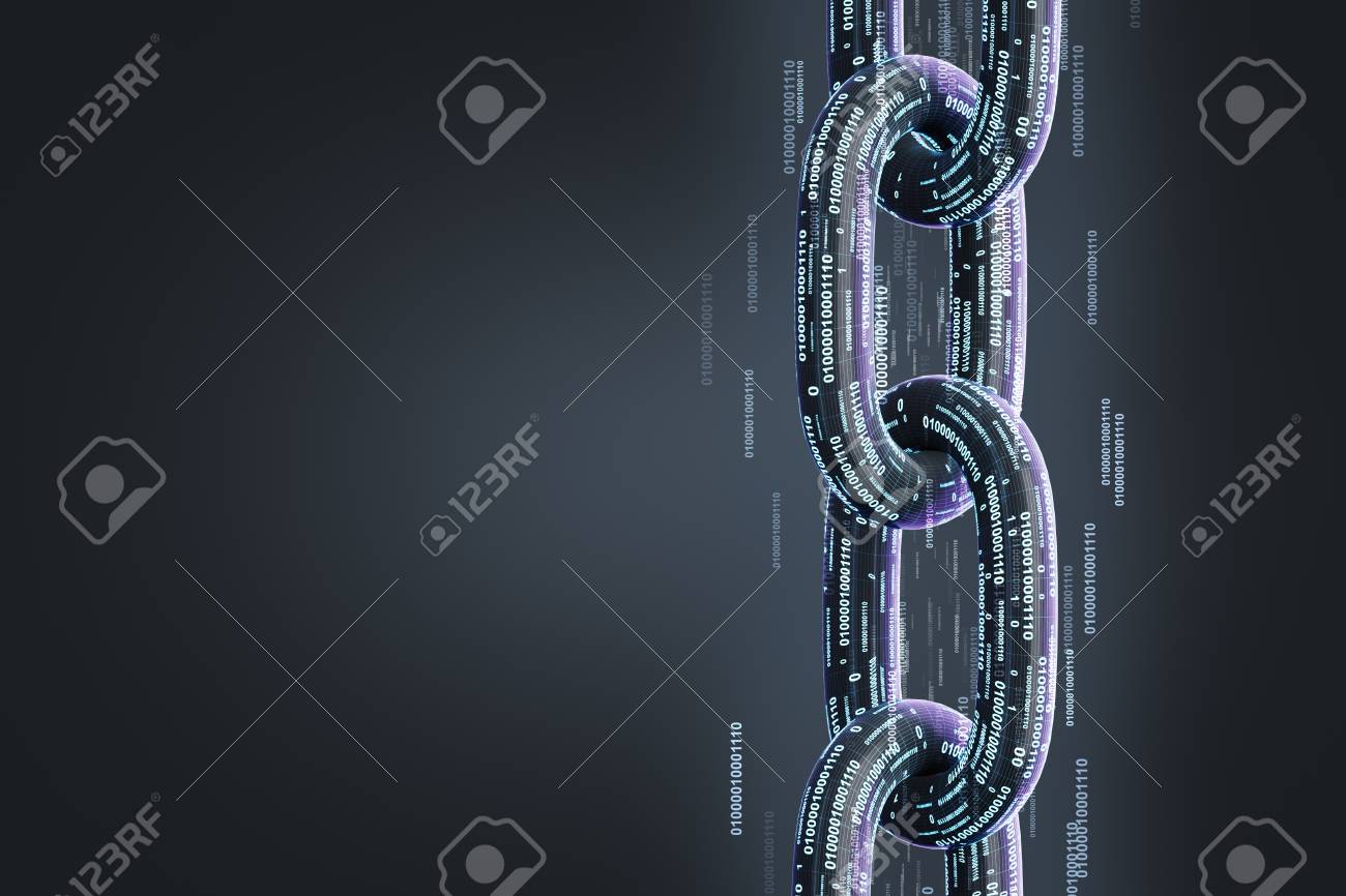 Vertical Chain Made Of Zeros And Ones Cryptocurrency And Mining - 